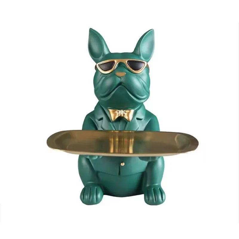 Statue Majordome "Le Frenchie Chic" — Vide-poches Design