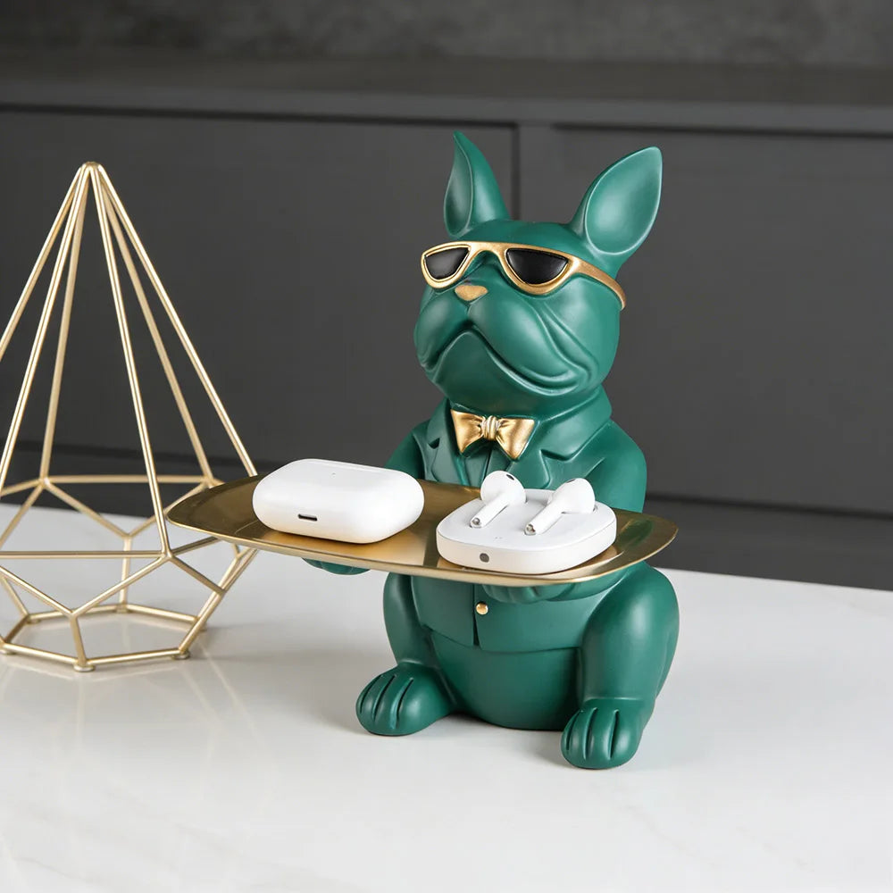 Statue Majordome "Le Frenchie Chic" — Vide-poches Design