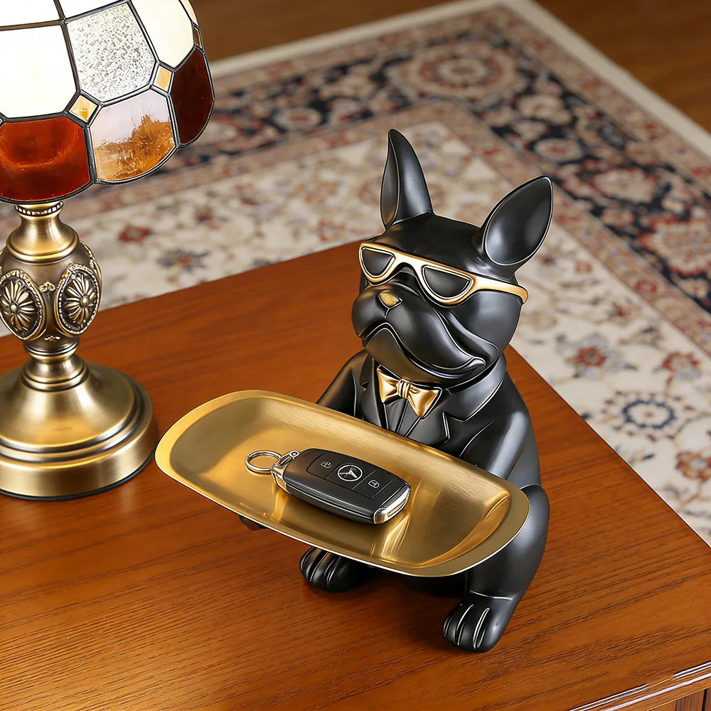 Statue Majordome "Le Frenchie Chic" — Vide-poches Design