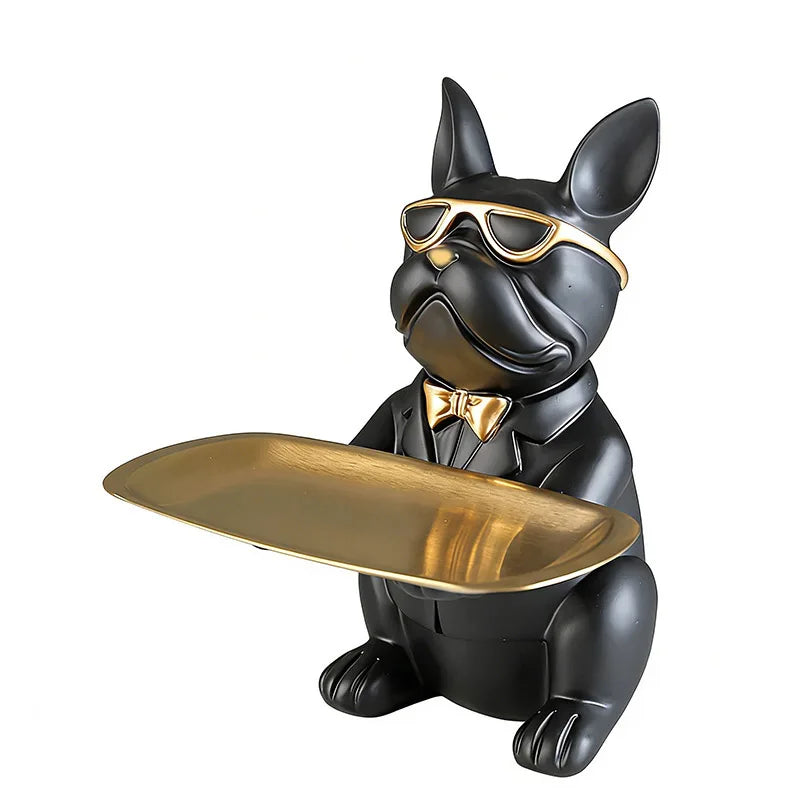 Statue Majordome "Le Frenchie Chic" — Vide-poches Design