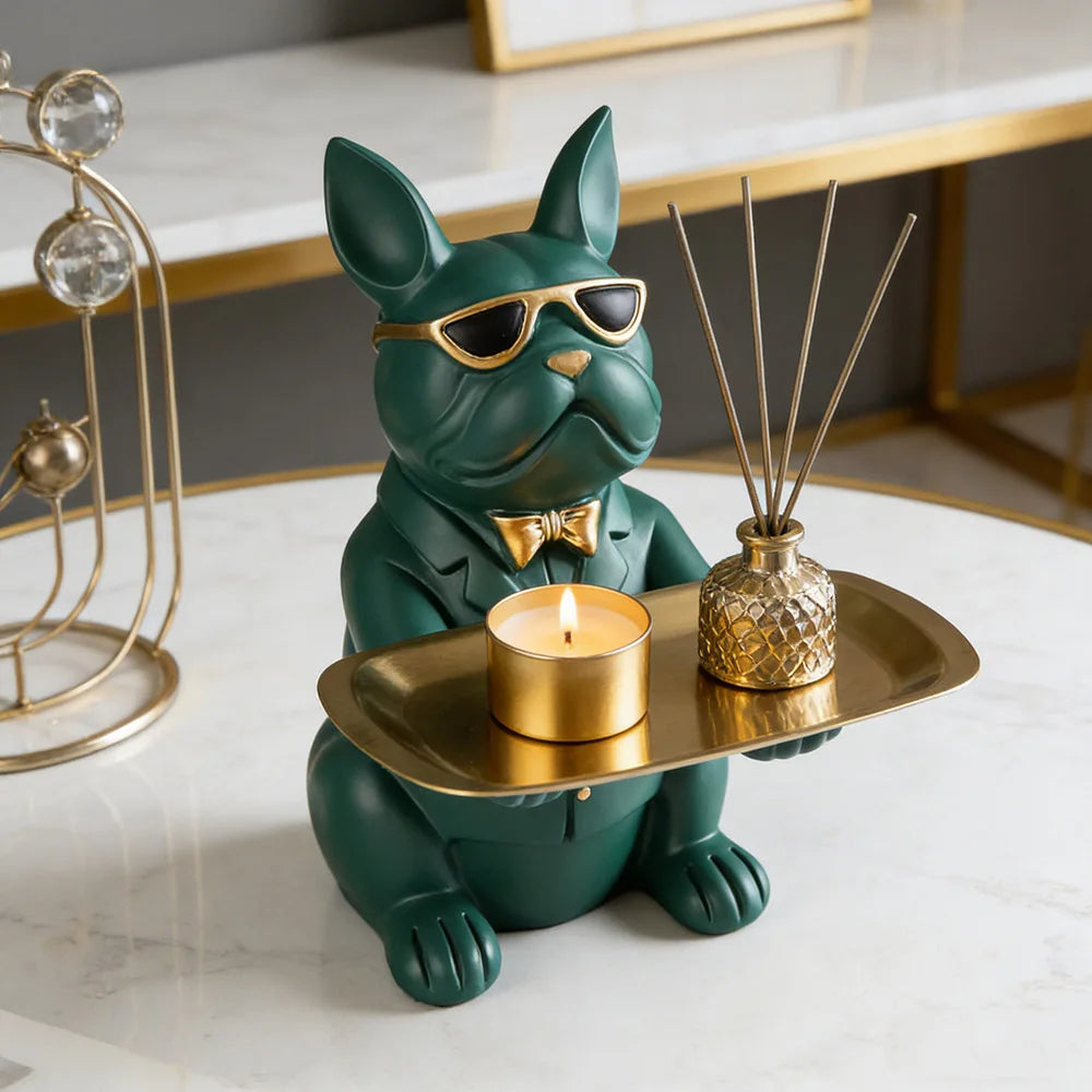 Statue Majordome "Le Frenchie Chic" — Vide-poches Design
